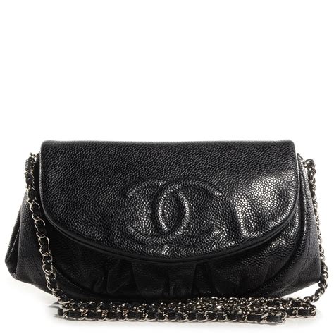 chanel half moon wallet on chain caviar|CHANEL Caviar Half Moon Wallet On Chain WOC Black.